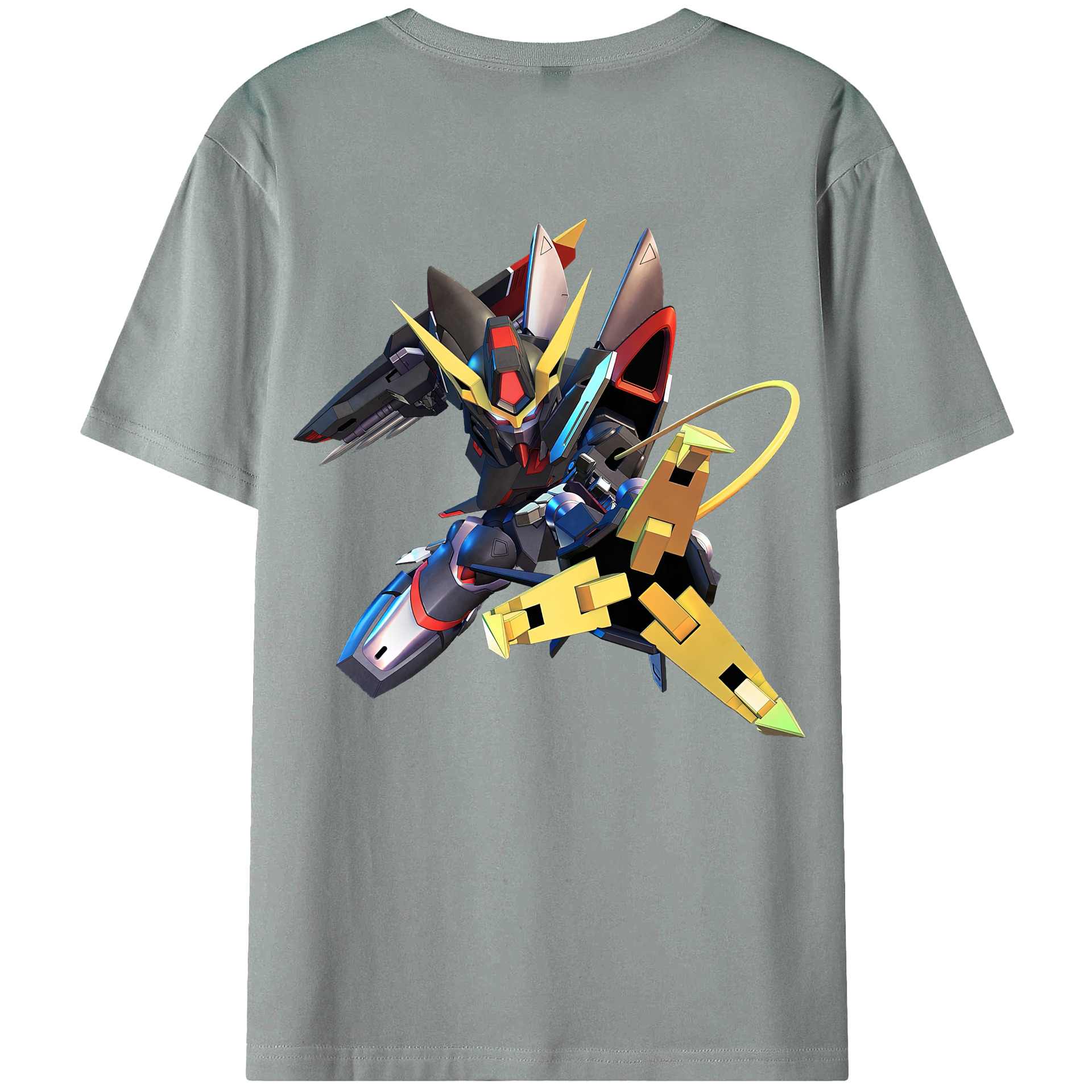 （画像用） 機動戦士ガンダム Mobile Suit Gundam 綿100％ メンズ半袖Tシャツ（バックプリント） 通気性